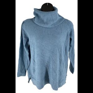 Joan Rivers Long Sleeve Plush Cowl Neck Sweater Blue - Regular